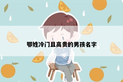 鄂姓冷门且高贵的男孩名字