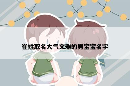 崔姓取名大气文雅的男宝宝名字