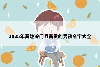 2025年奚姓冷门且高贵的男孩名字大全