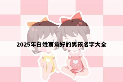 2025年白姓寓意好的男孩名字大全