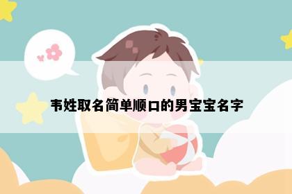 韦姓取名简单顺口的男宝宝名字