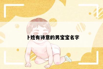 卜姓有诗意的男宝宝名字