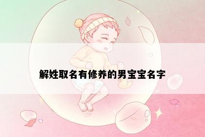 解姓取名有修养的男宝宝名字