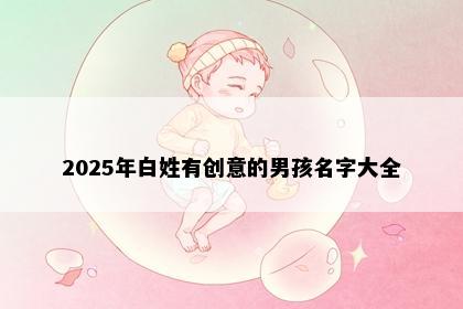 2025年白姓有创意的男孩名字大全