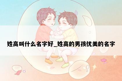 姓高叫什么名字好_姓高的男孩优美的名字