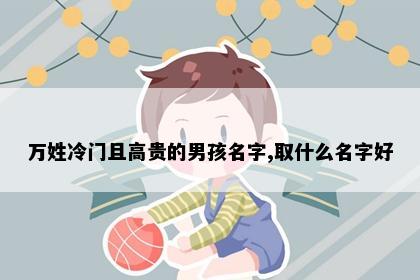 万姓冷门且高贵的男孩名字,取什么名字好