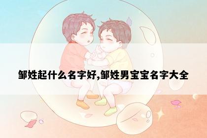 邹姓起什么名字好,邹姓男宝宝名字大全