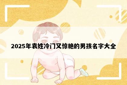 2025年袁姓冷门又惊艳的男孩名字大全