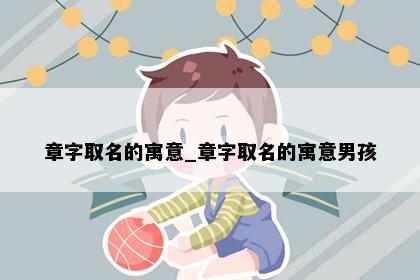 章字取名的寓意_章字取名的寓意男孩