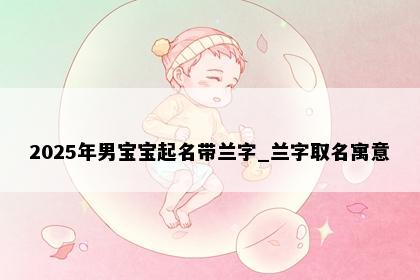 2025年男宝宝起名带兰字_兰字取名寓意